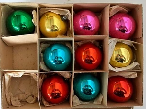 1 Karton (= 10 Stck.) Weihnachtsschmuck Christbaumkugeln Bunt 913/23 - Picture 1 of 4