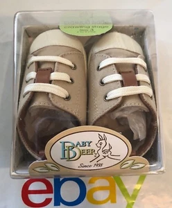 NEW Baby Deer Crawling Stage Size 3 Infant Crib Shoes, Genuine Leather.  NIB  - Picture 1 of 2