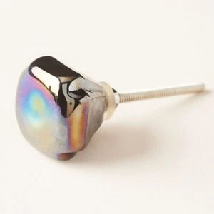 New Glass Antrhopologie Blythe Knob RaInBOW irridescent Glass Drawer Pulls knobs - Picture 1 of 1