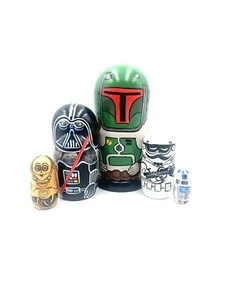 MADE IN UKRAINE 7.1" Nesting Doll Movie Heroes Handmade Doll  Hand Painted  - Picture 1 of 5
