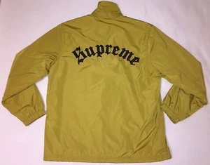 Supreme Old English Coaches Jacket Yellow 16 AW Gold Light Mastered XL Varsity X - Picture 1 of 6