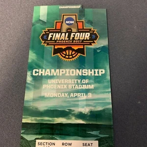 Boleto de recuerdo final del torneo de baloncesto masculino de la NCAA 2017 - UNC-Gonzaga - Imagen 1 de 3