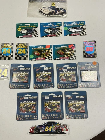 Vintage Lot of 18 NASCAR Racing Fridge Magnets Jeff Gordon Rusty Wallace￼ Cover