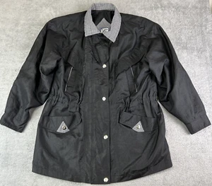 Braetan Women's M Black Check Trim Lightweight Long Sleeve Jacket Windbreaker - Picture 1 of 15