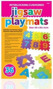 36pc Alphabet Numbers Interlocking EVA Floor Mat Baby Jigsaw Soft Foam Puzzle - Picture 1 of 5