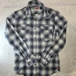Wrangler Cowboy Western Retro Shirt Size S/CH/P Plaid Pearl Snap Long Sleeve - Picture 1 of 11