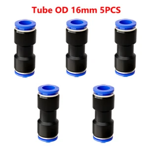 0.63 Inch 16mm Pneumatic Fittings Straight Push To Connect Union Air Tube 5PCS - Picture 1 of 10