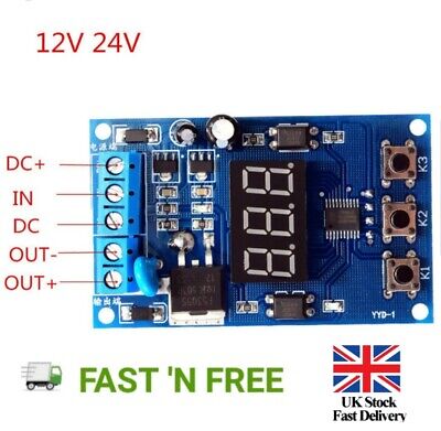 12v 24v Pulse Signal Cycle Time Delay Timer Switch FET MOS Control 0.1Sec~999Min • 11.99£