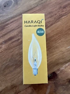 12 Pack 40w CA10 C32 Flame Tip Clear Light Bulbs - Picture 1 of 5