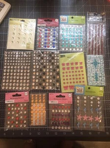 Scrapbooking Bling Embellishments Lot Butterflies Hearts 12 Sets Lot#1 - Picture 1 of 5