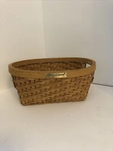 Medium Size Wooden Basket With Handles - Picture 1 of 8