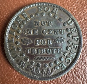 Jeton en cuivre 1841 Hard Times Token. Millions For Defense. Token - Imagen 1 de 5