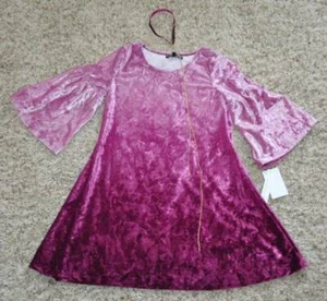 Girls Dress Party Holiday Pink My Michelle Velour 3/4 Sleeve & Necklace Set-sz 8 - Picture 1 of 5