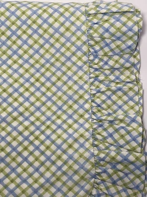 1 Laura Ashley Ruffled Pillow Sham Euro Blue Green Cotton Blend Cottage Chic 356 - Image 1 of 4