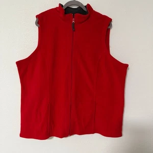 Laura Scott Women's Red Fleece Full Zip Vest Size 2X - Picture 1 of 14