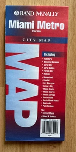 1996 ~ Rand McNally ~ Metro de Miami ~ Florida ~ Mapa de la ciudad ~ SIN USAR - Imagen 1 de 4
