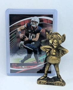 2025 Absolute Football Bo Nix #65 Red & Green Holiday Foil Denver Broncos - Picture 1 of 3