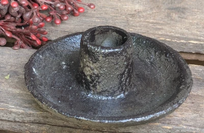 ❤️  Massiver Kerzenleuchter Stabkerze Gusseisen / Metall Kerze braun ❤️ - Bild 1 von 2