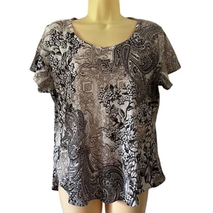 Top tejido adornado con estampado floral y cachemir talla L Croft & Barrow - Imagen 1 de 10