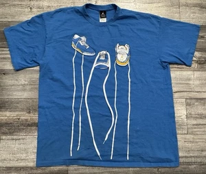 Air Jordan Shirt Herren Größe 3XL 3D Schnürsenkel Shoe Lace Kurzarm Tee Blau - Bild 1 von 9