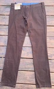 NEW Timberland Flat Front Chino Pants BROWN Heavy 100% Cotton Twill Sz 34 x 32 - Picture 1 of 5