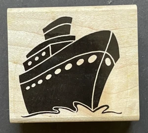 Titanic Ship Shadow Solid Travel Transportation Wood Rubber Stamp - Picture 1 of 3