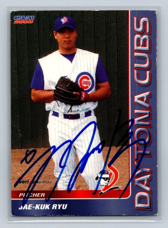 JAE-KUK RYU 2003 CHOICE SPORTS CARDS MINOR LEAGUE #30 AUTOGRAPHED IP GTP RARE! - Image 1 of 2