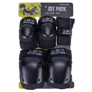 187 Killer Pads Adult Six Pack Pad Set Black - Picture 1 of 9