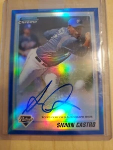 Simon Castro 2010 Bowman Chrome #BCP215 Blue Refractor Auto RC #123/150 Whitesox - Picture 1 of 8