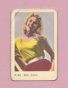 1958 Dutch Gum Card P #205 Bibi Johns