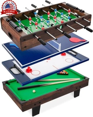 Mesa De Juegos Combinada Multiple Varios Juegos 4 En 1 Billar Futbolito PingPong - Image 1 of 4