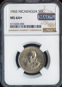 1965 Nicaragua 50 Centavos NGC MS64+ Quality MAC Quality - Picture 1 of 2