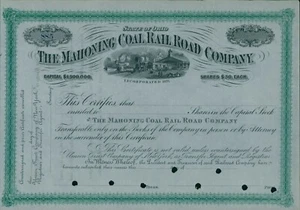 Certificado de acciones no emitido de The Mahoning Coal Rail Road Company State of Ohio - Imagen 1 de 2