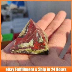 Natural Dragon Blood Quartz Crystal Egypt Pyramid Chakra Healing Reiki Tower US - Picture 1 of 24