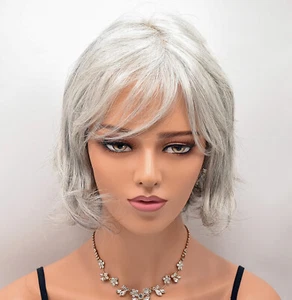 MARSHA Wig by ENVY, Medium Grey, *CLEARANCE!* Mono Top & Lace Front - Picture 1 of 11