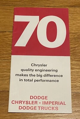 1970 Chrysler CANADA Dodge BROCHURE 70 Challenger/Charger/Coronet/Dart Mopar - Image 1 of 4