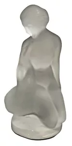 CRISTAL ESMERILADO LALIQUE - DAMA LEDA - MUJER DESNUDA CON GANSO - 4,5" ALTO - Imagen 1 de 7