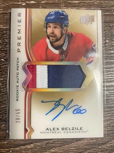 ALEX BELZILE 2020-21 Premier GOLD Rookie Auto Patch #20/65