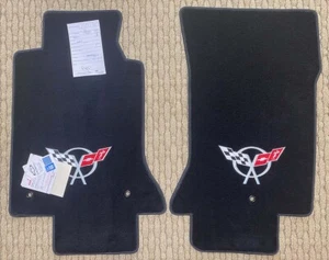Black Lloyd Velourtex Carpet 2pc Floor Mats for 1997-2004 Chevrolet Corvette - Picture 1 of 2