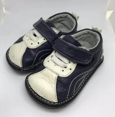 Jack and Lily Toddler Boy US 3.5-4 Shoes My Mocs Navy Blue Cream 6-12 Months - Image 1 of 4
