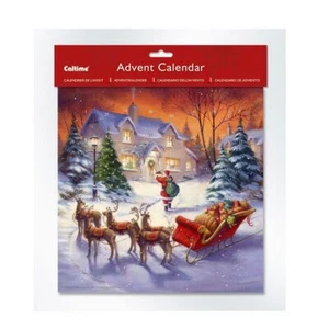 Santa Delivering Presents Caltime Advent Calendar 28 x 28 cm - Picture 1 of 1