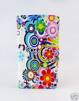 HTC One M7 Case Flip Cover Etui Tasche Hülle bunt Design crazy funky abstrakt - Bild 1 von 3