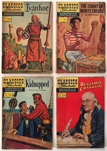 Classics Illustrated Benjamin Franklin, Ivanhoe, The Count of Monte Cristo 4 Lot - Picture 1 of 5