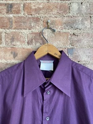 Camisa De Colección Versace Clásica V2 Para Hombre, Talla 16.5/42 Delgada, Púrpura 100% Algodón, Italia Foto 1 de 4