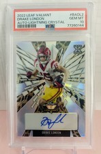 Drake London 2022 Leaf Valiant Auto Lightning Crystal PSA 10