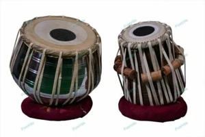 Tabla Drum Set Concert Quality Hammered Steel Bayan-Sheesham Wood Dayan With Bag - Picture 1 of 12