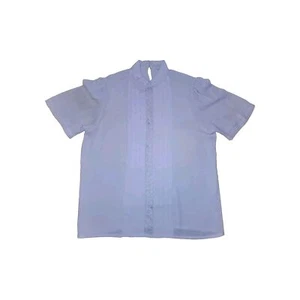 Vintage Womens Size 12 Au Courant Collection Light Purple Twee High Neck Blouse  - Picture 1 of 8