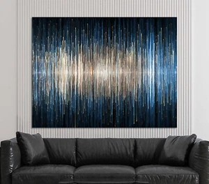 Beautiful navy dark blue Indigo abstract picture sound print poster or canvas - Picture 1 of 17