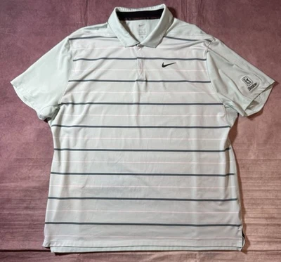 Nike Golf Colección Tiger Woods Polo a Rayas Jade Abeto Hielo Para Hombre Talla XXL 2XL Foto 1 de 4