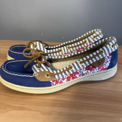 Zapatos de barco Sperry Top Sider Angelfish Liberty para mujer 7M azul floral STS91411 Foto 1 de 4
